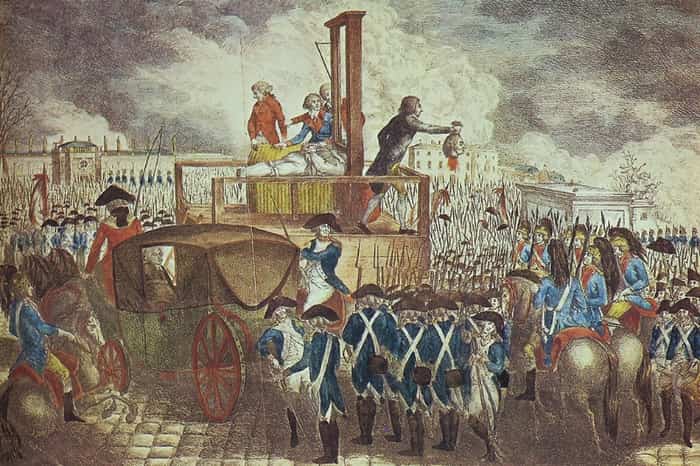 Execução de Louis XVI, 1793 via Wikimedia Commons