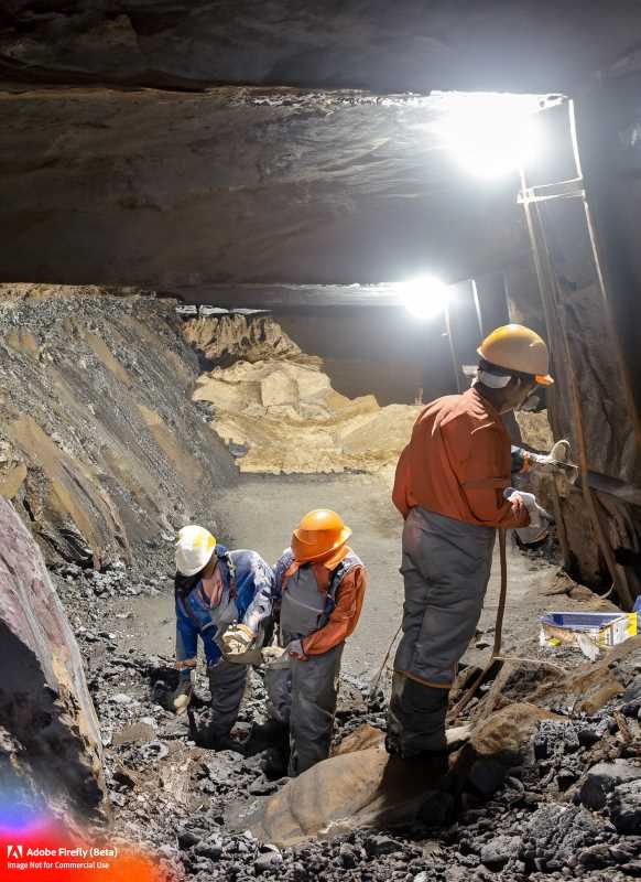 Miners are working diligently to extract valuable minerals from deep within Mexico's mines.