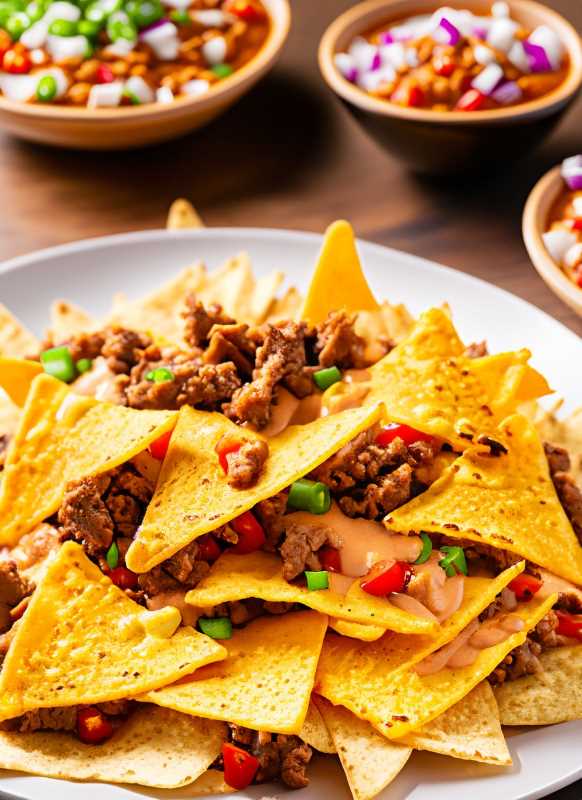 Get ready to dig into a plate of spicy pork nachos – the ultimate party snack!