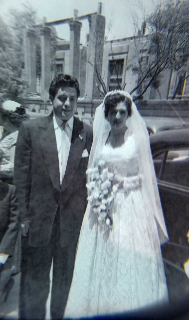 Full body bride and groom.