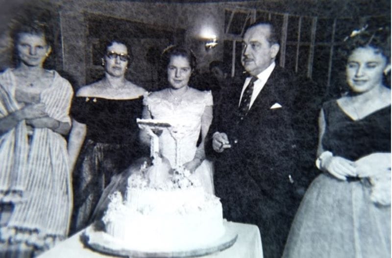 Photo of a cake at a wedding celebration.