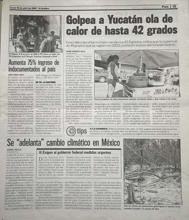 Image 6: “A heat wave of up to 42 degrees hits Yucatán.”