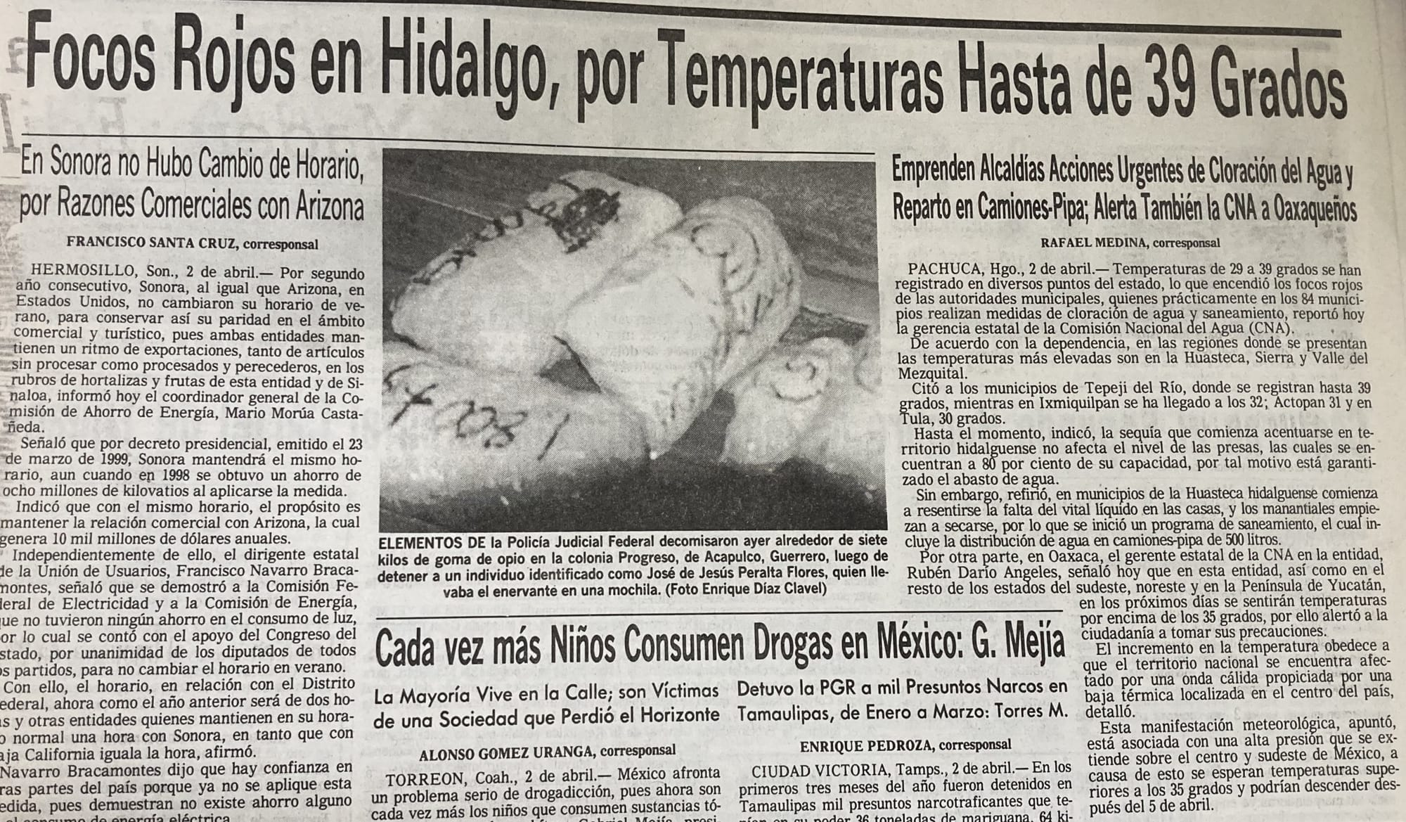 Image 5: “Red Spots in Hidalgo, due to Temperatures of Up to 39 Degrees.”