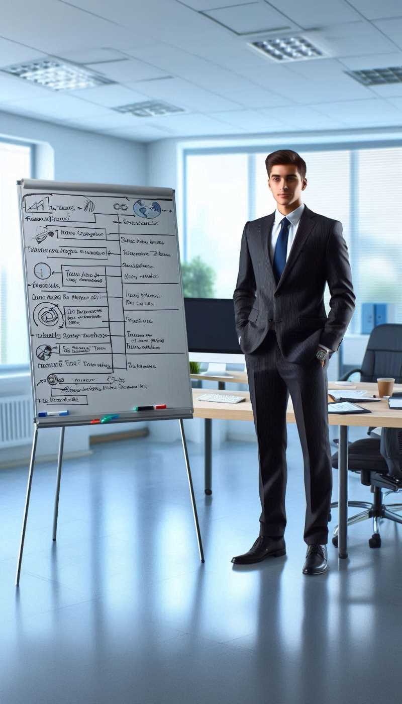 A person standing in front of a whiteboard with a list of tasks.