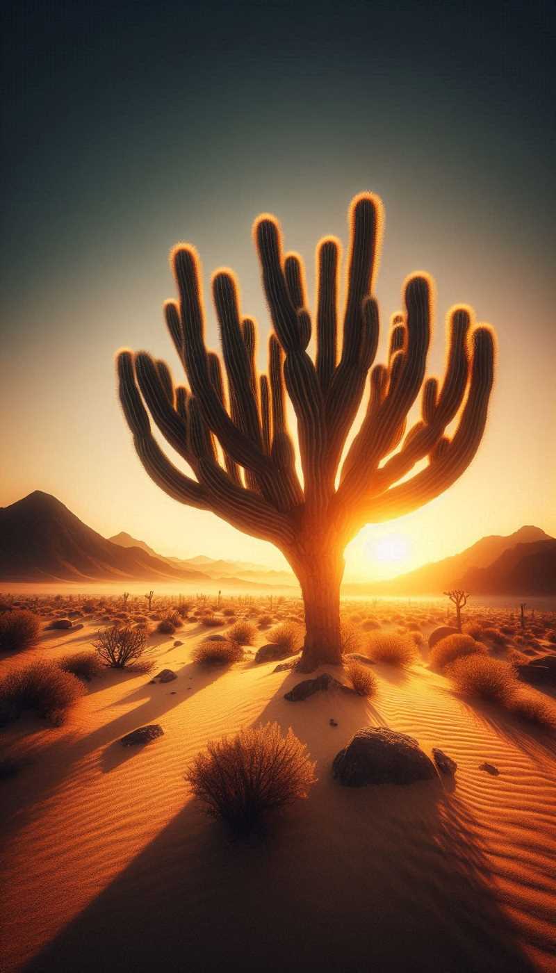 A cactus growing in a field.