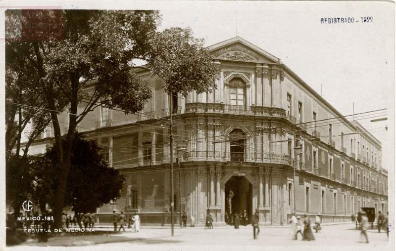 Facade of the National School of Medicine (Former Palace of the Inquisition). Mexico City.