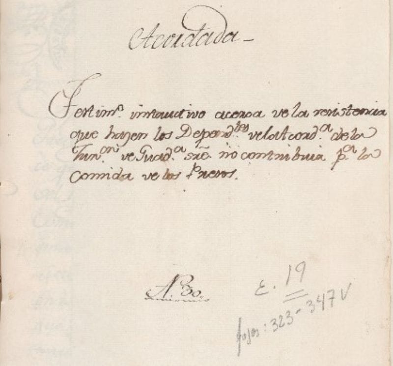 Image from the file of the testimony about the resistance of the employees of the Acordada in the jurisdiction of Guadalajara.