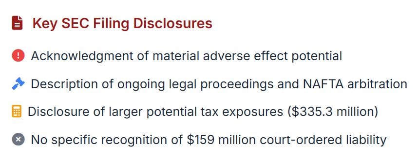An examination of First Majestic Silver Corp.'s U.S. Securities and Exchange Commission (SEC) filings reveals a complex and, at times, contradictory picture of the company's potential tax liabilities in Mexico.