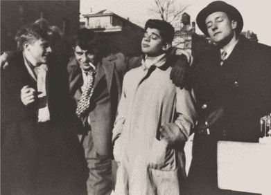 Hal Chase, Jack Kerouac, Allen Ginsberg, and William Burroughs in New York.