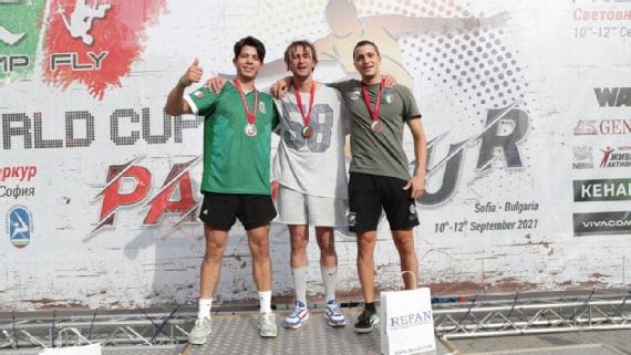 Mexican Javier Rodriguez wins silver medal in the World Parkour Championship.