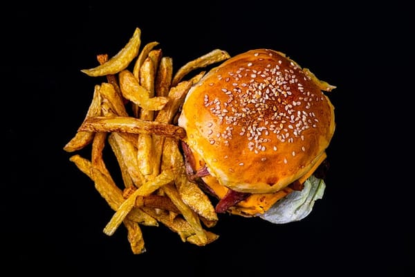 Burger and fries.