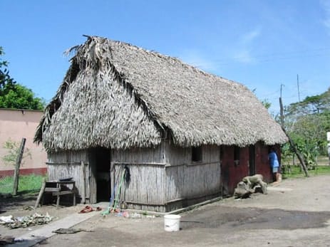 Typical rural housing in Mexico.