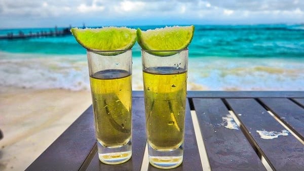 Tequila with lime and salt.