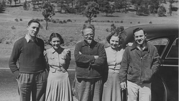 Leon Trotsky, center, with admirers in Mexico shortly before his assassination.