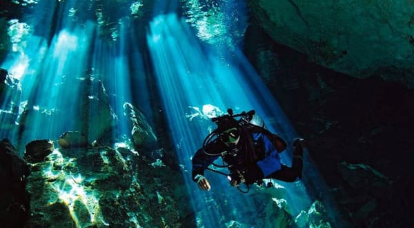 Exploring cenotes of Mexico.