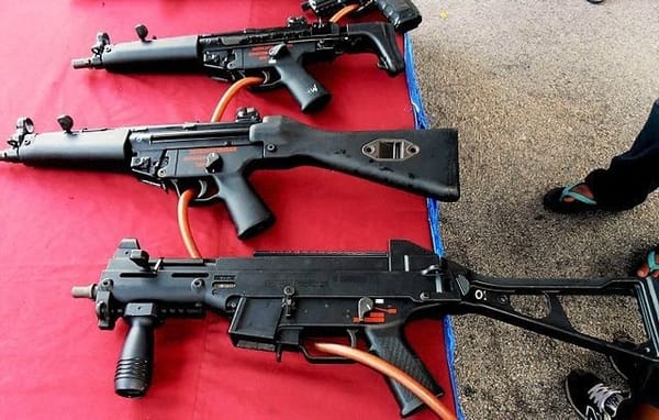 Heckler & Koch assault rifles.