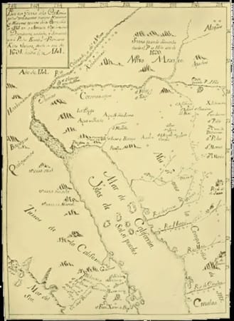 Map of the Pimería Alta traced by Kino.