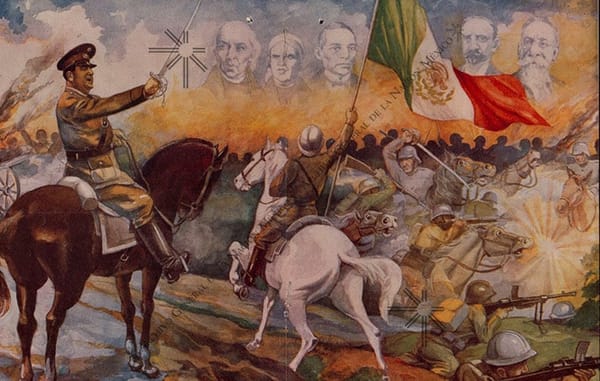 Visual Mexican war propaganda during World War II.