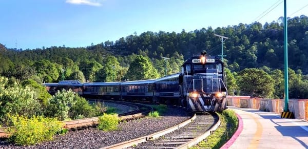 El Chepe tourist train takes you on a route through Copper Canyon.