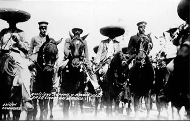 Zapata and Villa at their entrance to Mexico City.