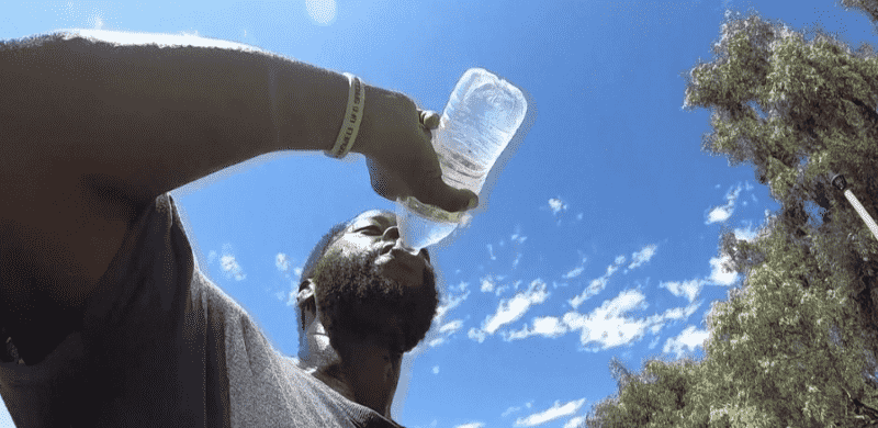 People living on the streets, melting in this heat wave.