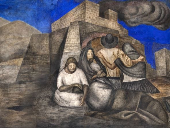 A section of the San Ildefonso mural by José Clemente Orozco.