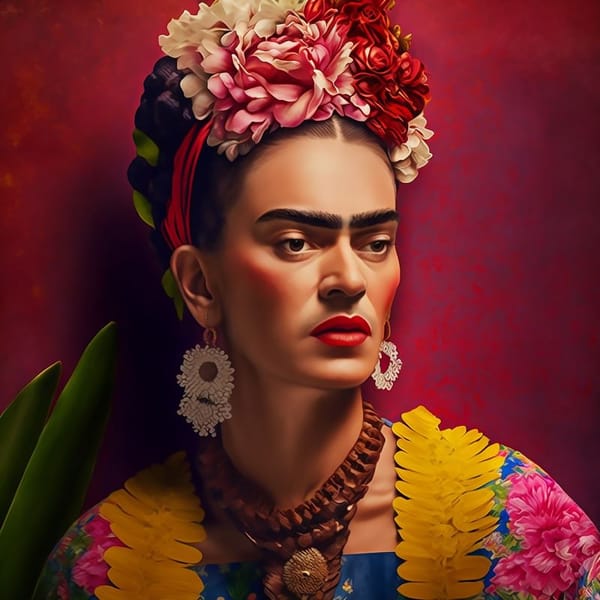 Portrait of Frida Kahlo.