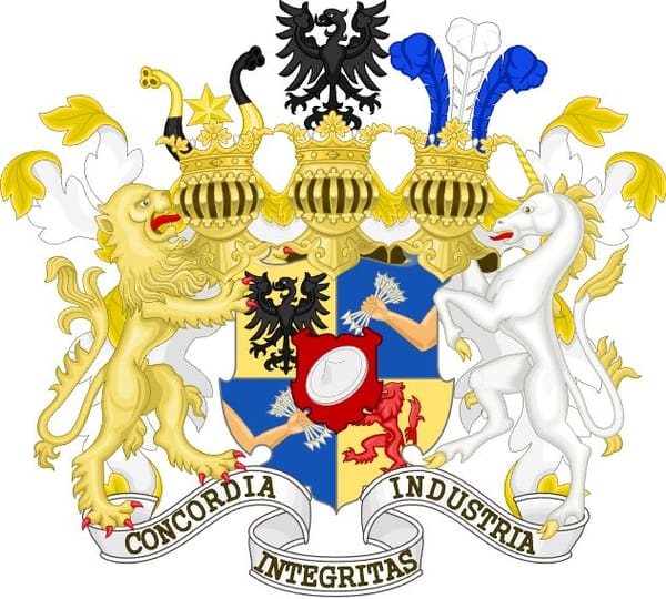 Les armoiries de la famille Rothschild de 1822 ont été accordées par l'empereur François Ier d'Autriche.