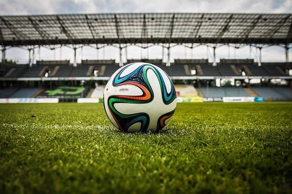 Soccer ball in the stadium.