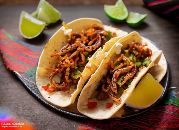 Experience the 'food of the gods' with these delicious Escamoles tacos, made with ant larvae.