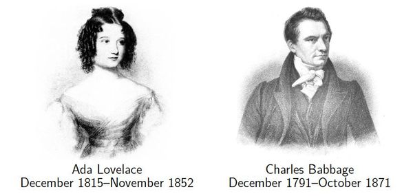 Ada Byron alongside Charles Babbage, her closest friend and collaborator.