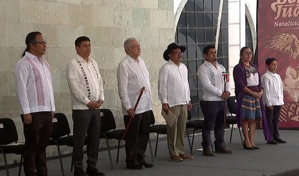 President Andrés Manuel López Obrador delivers a speech addressing the Texas anti-immigrant Law SB4.