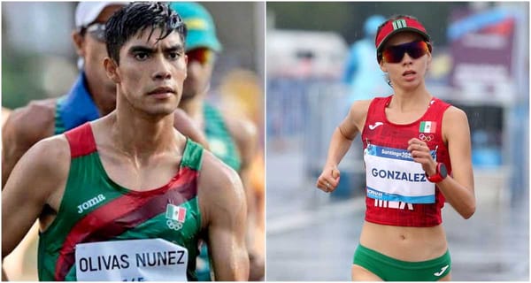 Andrés Olivas Núñez and Alegna González Muñoz, national marching teams.