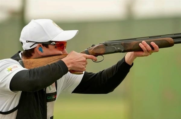 Luis Raúl Gallardo Oliveros holds his silver medal at the XIV Americas Sports Shooting Championship 2024.