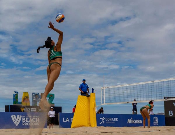 Atenas Gutiérrez Guzmán brings her skill and playful spirit to the Olympic beach volleyball qualifier in Tlaxcala, Mexico.