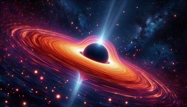 Illustration of a black hole with an accretion disk.