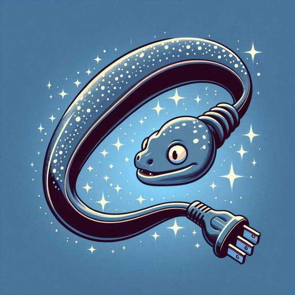Illustration of an electric eel with a plug for a tail, symbolizing Mexico's growing electricity demand.