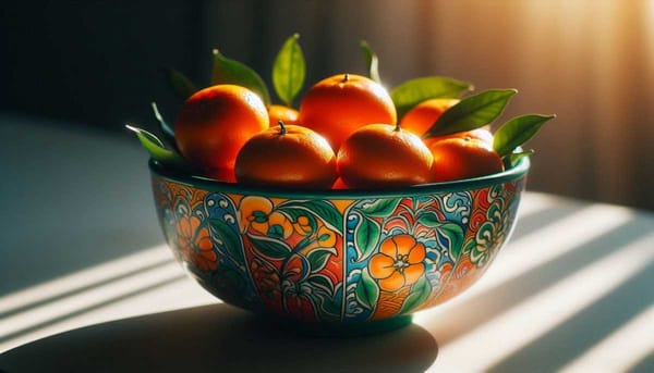 A bowl of tangerines.