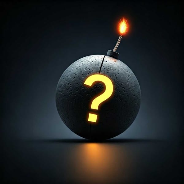 A ticking time bomb with a question mark on it.