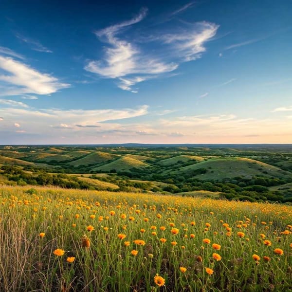 A vast, open landscape in Texas, symbolizing the freedom and simplicity.