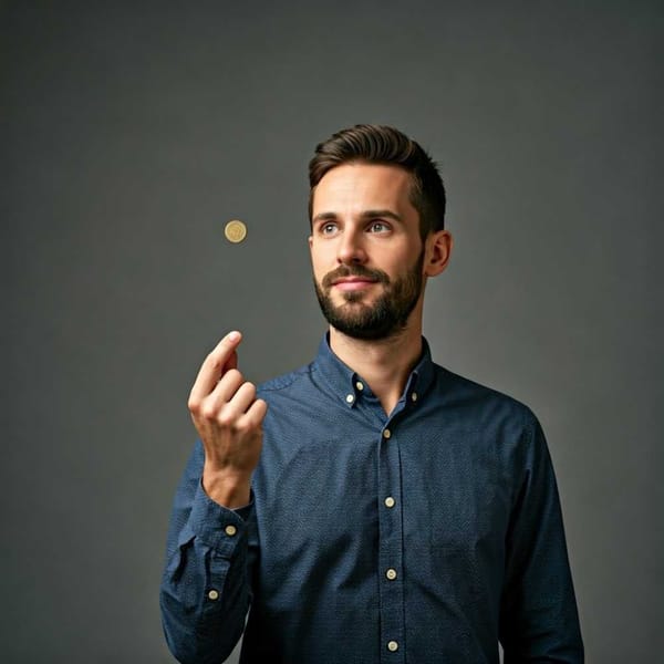 A coin flipping in the air, symbolizing the uncertainty of the U.S. presidential race.