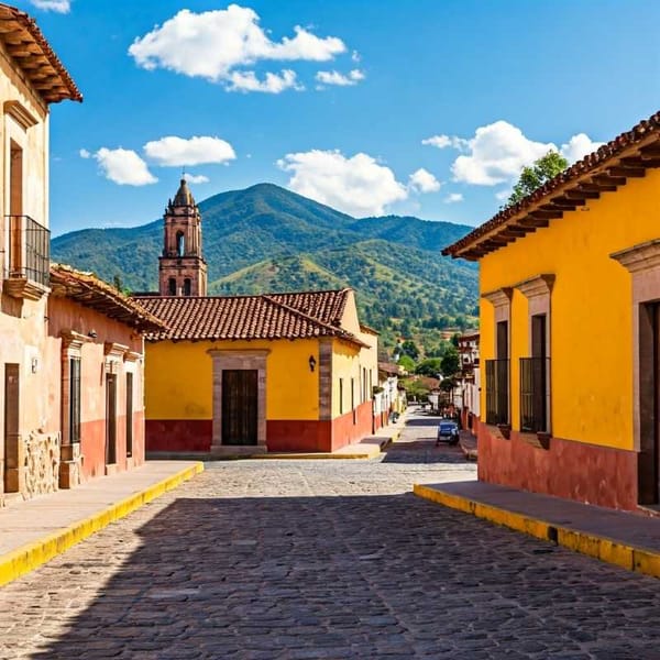 A historic town nestled in the Mexican highlands.