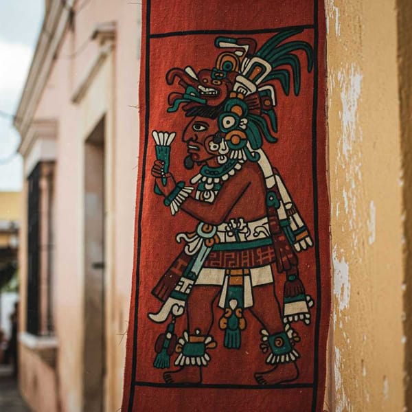 Close-up photo of art in the Merida.