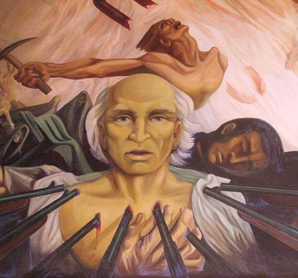 This mural of Hidalgo's execution is so intense, it's practically still echoing in the spot where it all went down.